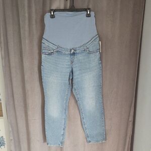 NWT Size Medium H&M Sky Blue MATERNITY Cropped Jeans